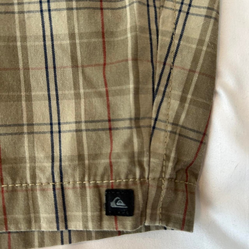 Quicksilver Men's Plaid Shorts | Tan Khaki Casual Boardwalk Surf Skate Size: 38 - Picture 6 of 8